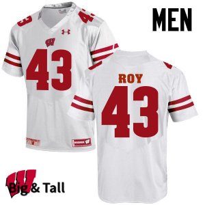 Men's Wisconsin Badgers NCAA #43 Peter Roy White Authentic Under Armour Big & Tall Stitched College Football Jersey AE31M47GL